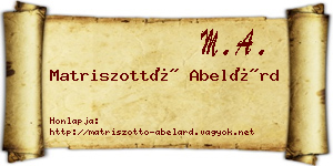 Matriszottó Abelárd névjegykártya